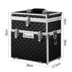 Embellir Portable Cosmetic Beauty Makeup Carry Case with Mirror - Diamond Black - Image 2