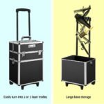 Embellir Makeup Case Beauty Trolley Cosmetic Organiser Box Travel Wheels Black - Image 4
