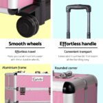 Embellir Makeup Case Beauty Trolley Cosmetic Organiser Box Travel Wheels Pink - Image 6