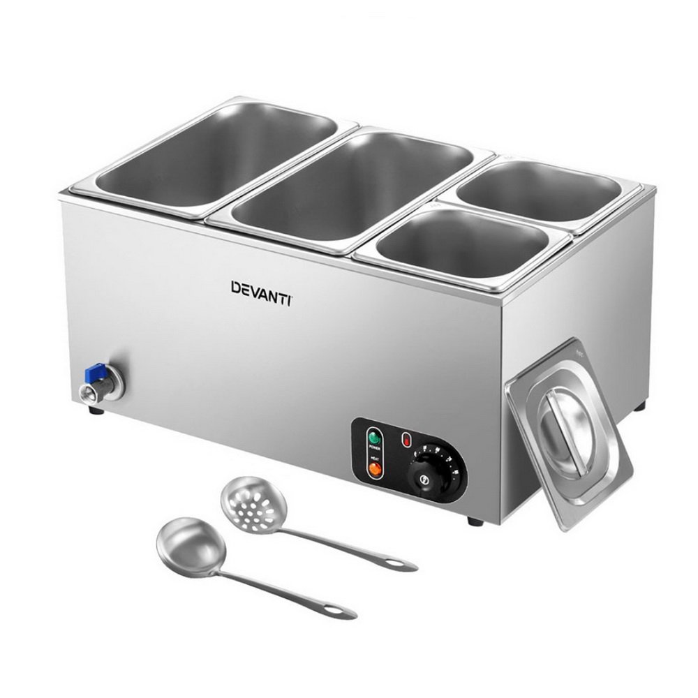 CBM-BMC3V-SS-202506241800-00 Devanti Commercial Food Warmer Bain Marie 4 Electric Buffet Pans - Image 1