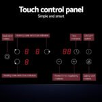 Devanti Electric Ceramic Cooktop 60cm Kitchen Cooker 4 Burner Hob Touch Control 5200W - Image 6