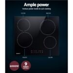 Devanti Electric Ceramic Cooktop 60cm Touch Control - Image 5