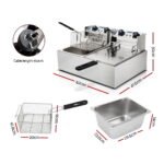 Devanti 20L Electric Commercial Deep Fryer Double Baskets 4400W - Image 2
