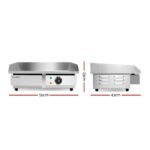 Devanti Commercial Electric Griddle 55cm BBQ Grill Plate 3000W - Image 2