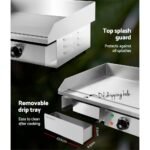 Devanti Commercial Electric Griddle 55cm BBQ Grill Plate 3000W - Image 5