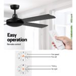 Devanti 52'' Ceiling Fan DC Motor 4 Blades w/Remote - Black - Image 5