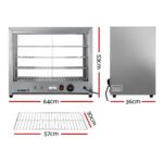 Devanti Commercial Food Warmer Hot Display Showcase Cabinet 64cm - Image 2