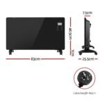 Devanti Electric Convection Heater Black 2000W - Image 2