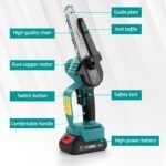 Giantz 6" Mini Cordless Electric Chainsaw Rechargeable Wood Cutter - Image 6