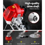 Giantz 52cc Petrol Brush Cutter Whipper Saw Trimmer 2 Stroke 3-in-1 Wheel - Image 7