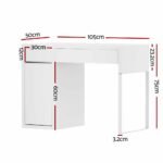 Artiss Computer Desk Drawer Cabinet White - Image 2