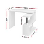Artiss Computer Desk L-Shape Bookshelf White - Image 2