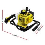 Giantz 65CC Post Hole Digger Motor Only Petrol Engine Yellow - Image 2