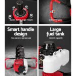 Giantz Post Hole Digger Petrol Motor Drill Extension Auger Bits Kits - Image 6