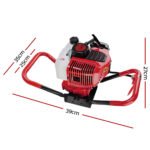 Giantz Post Hole Digger Motor Only Petrol Engine Red - Image 2