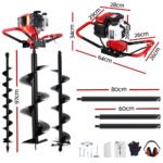 Giantz Post Hole Digger Petrol Motor Drill Extension Auger Bits Kits - Image 2