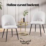 1 Set of 4 Artiss Dining Chair Boucle Sherpa - Image 4