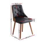 1 Set of 4 Artiss Dining Chairs Black PU - Image 2