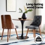 1 Set of 4 Artiss Dining Chairs Black PU - Image 4