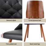 1 Set of 4 Artiss Dining Chairs Black PU - Image 6