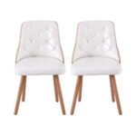 1 Set of 2 Artiss Dining Chairs White PU - Image 3