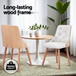 1 Set of 2 Artiss Dining Chairs White PU - Image 4