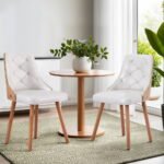 1 Set of 2 Artiss Dining Chairs White PU - Image 7