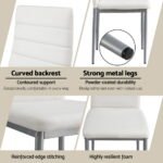 Artiss Dining Chairs Set of 4 Leather Channel Tufted White - Image 6
