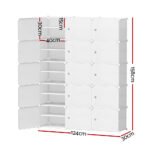 Artiss Shoe Rack Storage Cabinet DIY 15 Storage Cube Stackable White - Image 4