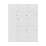 Artiss Shoe Rack Storage Cabinet DIY 15 Storage Cube Stackable White - Image 5