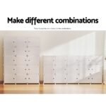 Artiss Shoe Rack Storage Cabinet DIY 15 Storage Cube Stackable White - Image 8