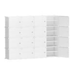 Artiss Shoe Rack DIY 16 Storage Cube Stackable White - Image 3