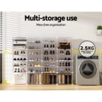Artiss Shoe Rack DIY 16 Storage Cube Stackable White - Image 7