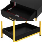 Artiss Bedside Table Drawers Side Table Shelf Storage Nightstand Black MASON - Image 3