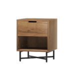 Artiss Bedside Table Drawers Side Table Shelf Storage Nightstand Rust Oak KRAVU - Image 7
