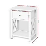 Artiss Bedside Table 1 Drawer with Shelf - EMMA White - Image 2