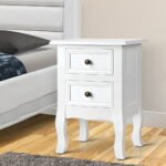 Artiss Bedside Table 2 Drawers - BISSET White - Image 7