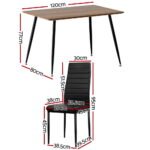 1 Artiss Dining Table and 4 Chairs Set Rectangle Metal - Image 2