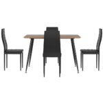 1 Artiss Dining Table and 4 Chairs Set Rectangle Metal - Image 3
