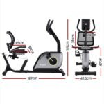 Everfit Recumbent Exercise Bike Magnetic Cycling Mesh Chair 120kg Loading - Image 2