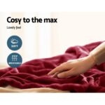 Giselle Electric Throw Rug Heated Blanket Fleece Red - Image 7