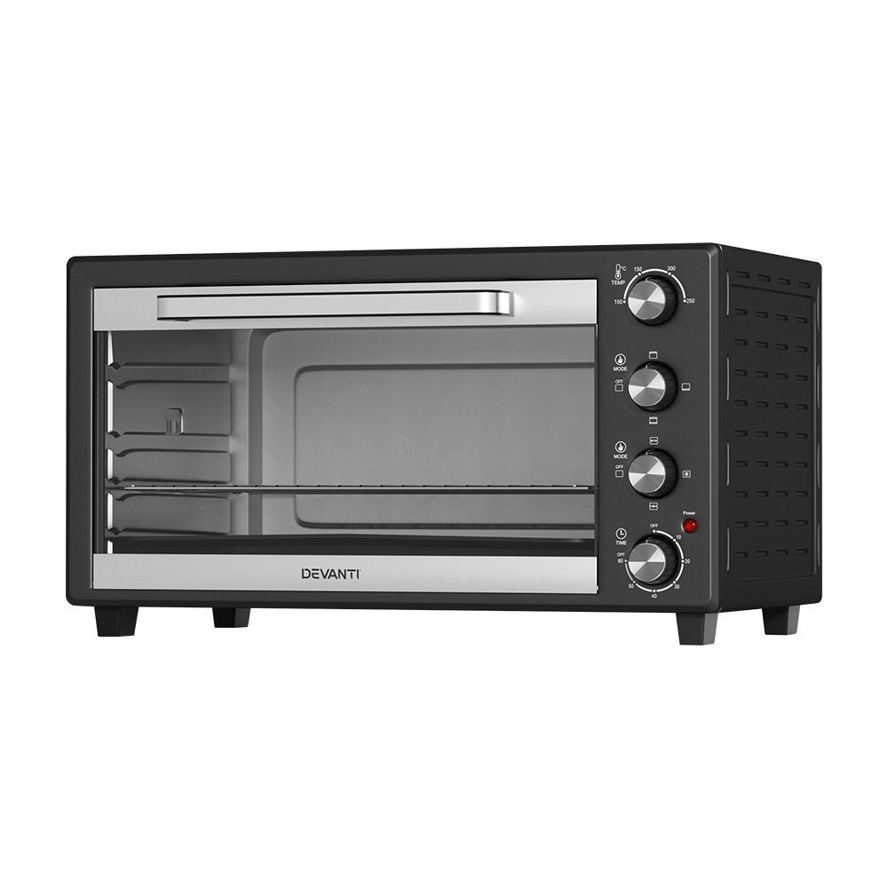 ECO-B-NHP-45L-BK-38120-00 Devanti 45L Convection Oven Electric Fryer Ovens 1800W - Image 1