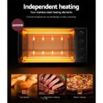 Devanti 60L Convection Oven Electric Fryer Ovens 2000W - Image 5