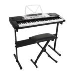 Alpha 61 Keys Electronic Piano Keyboard Digital Electric w/ Stand Stool Silver - Image 7