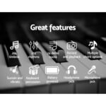 Alpha 61 Keys Electronic Piano Keyboard Digital Electric w/ Stand Stool Silver - Image 5