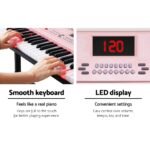 Alpha 61 Keys Electronic Piano Keyboard Digital Electric w/ Stand Lighted Pink - Image 6