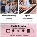 Alpha 61 Keys Electronic Piano Keyboard Digital Electric w/ Stand Lighted Pink - Image 7