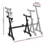 Alpha Heavy Duty Adjustable Piano Stand with Lockable Wheels Z-Stand Black - Image 2