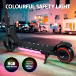 Electric Scooter 130W 16KM/H LED Light Folding Portable Riding Commuter Black - Image 6