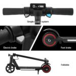 Electric Scooter 130W 16KM/H LED Light Folding Portable Riding Commuter Black - Image 7
